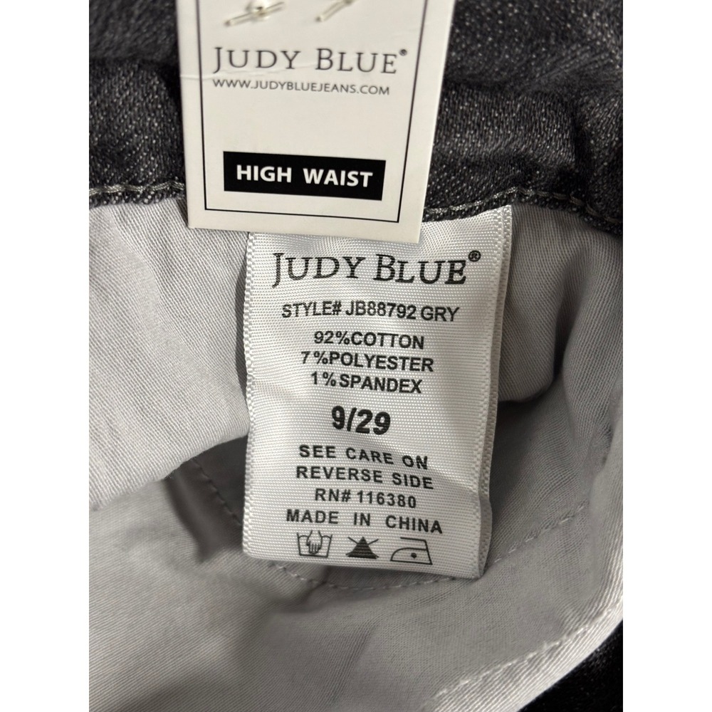 Judy Blue Womens High Waist Skinny Jeans Grey Raw Hem JB88792 GRY Size 9/29 NEW - Picture 4 of 4